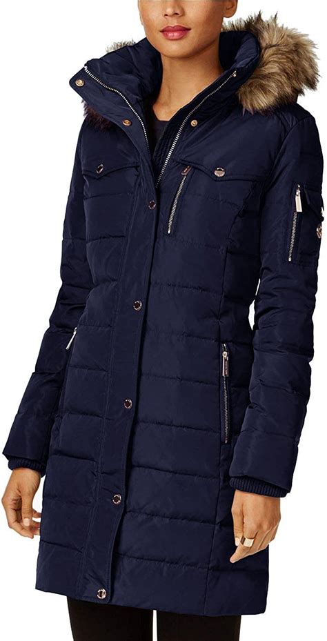 ladies michael kors puffrr cowt|Michael Kors navy puffer coat.